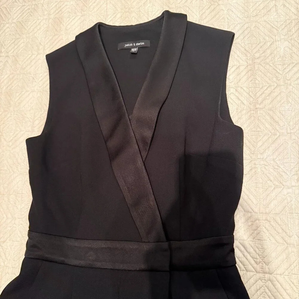 Black Jumpsuit with Tuxedo Collar, Judith and Charles, US 2 - Picture 4 of 5